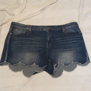 vigoss 'jagger' jean shorts womens plus size 24 mid rise 3 1/2" stretch denim